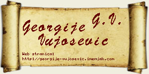 Georgije Vujošević vizit kartica